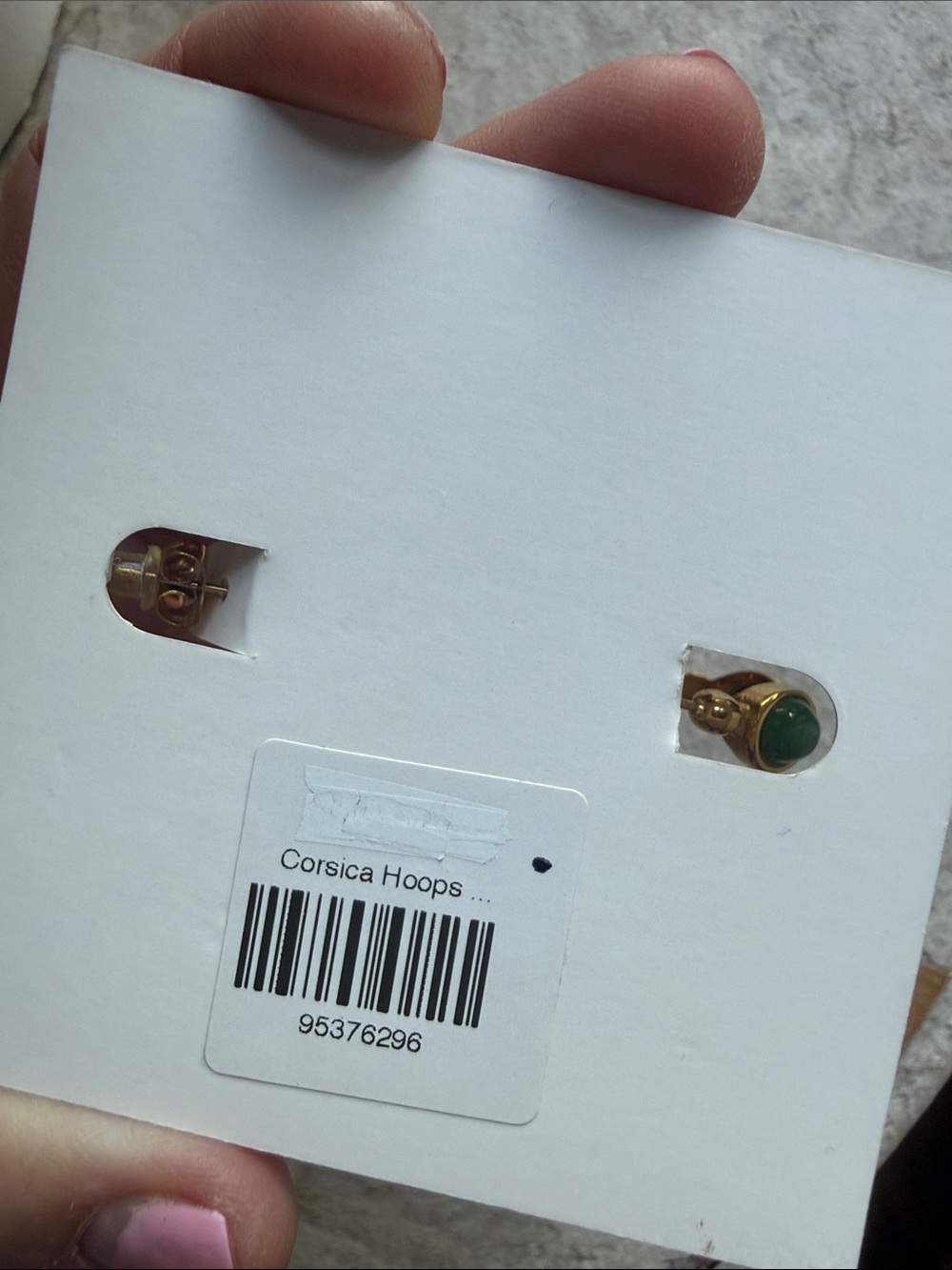 Coastal Grit Gold Hoop Earrings with Multicolor Stone Accents - Picture 9 of 10